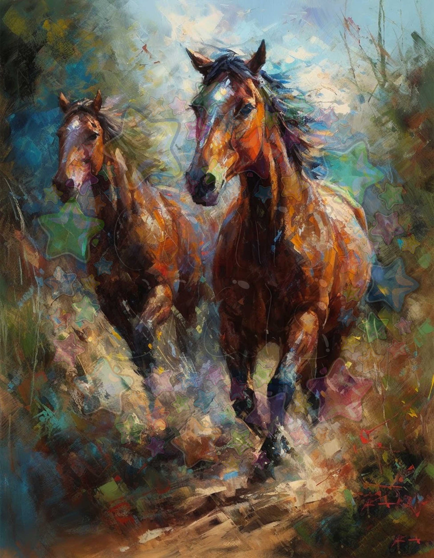 Oil Painted Horses