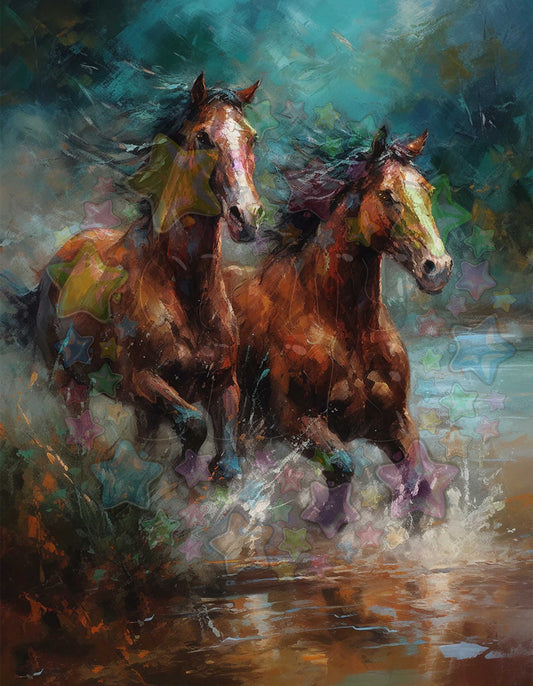 Oil Painted Horses