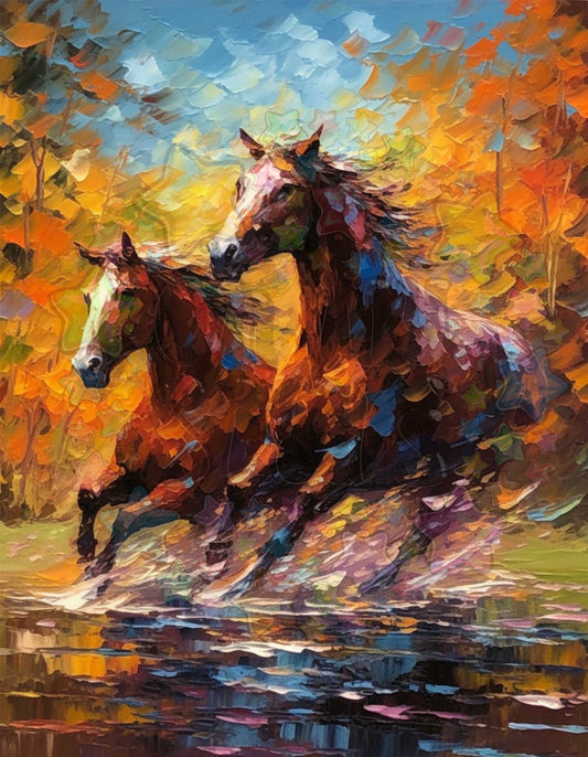 Oil Painted Horses