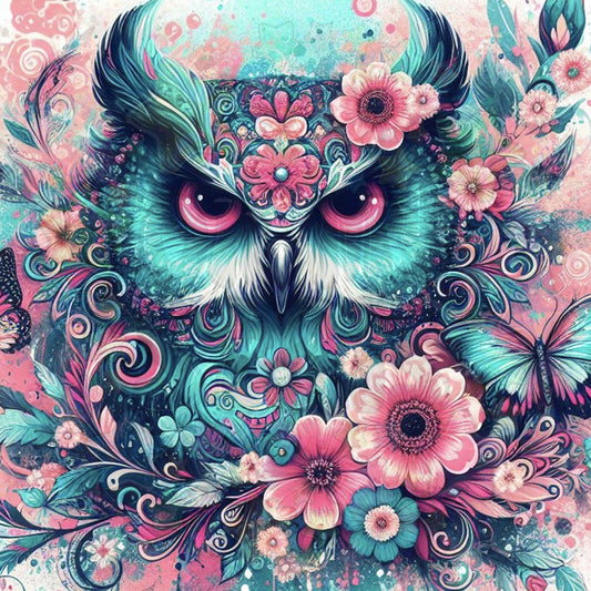 Teal n Pink Owl