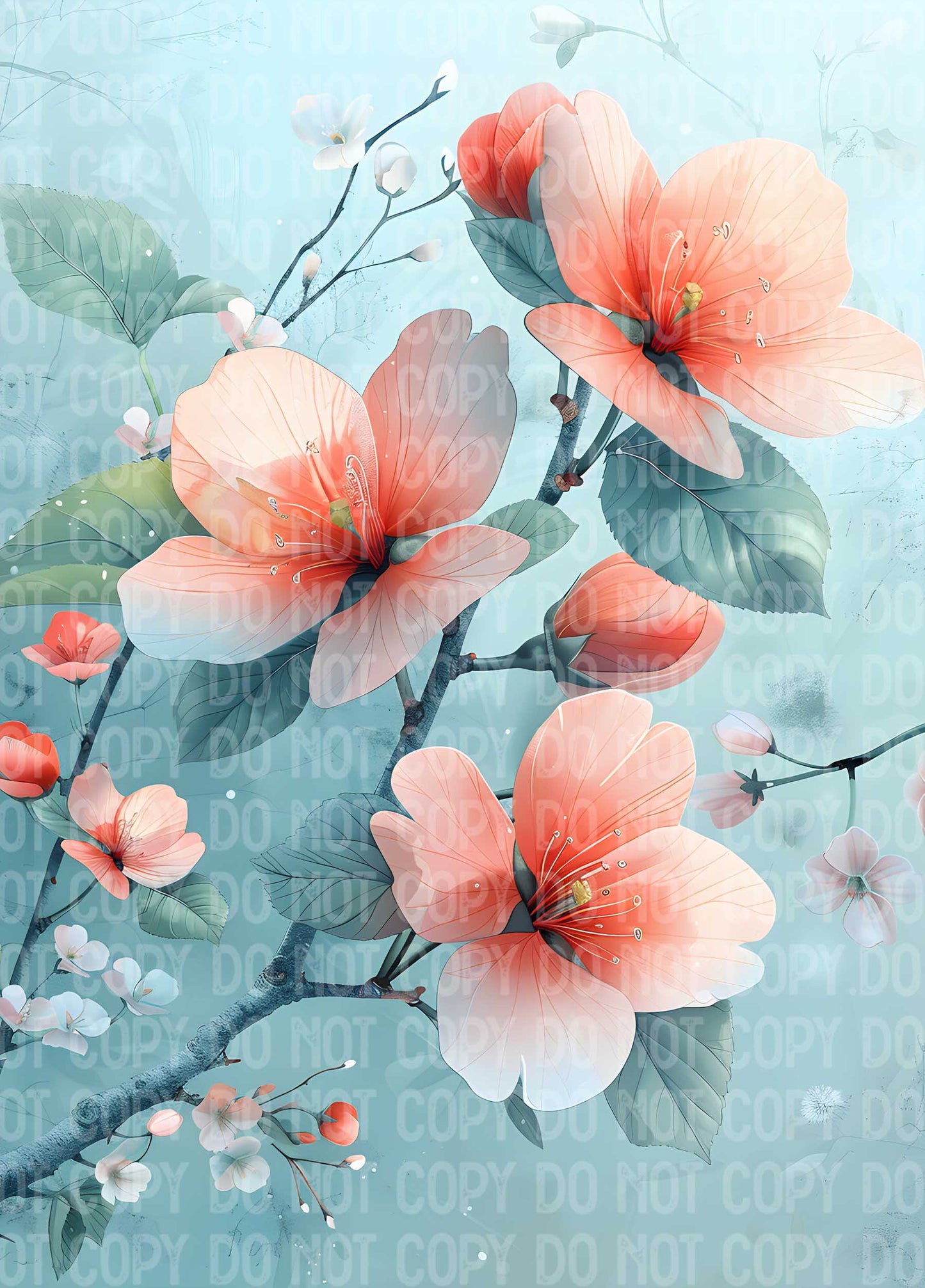 Pastel Peach Flowers
