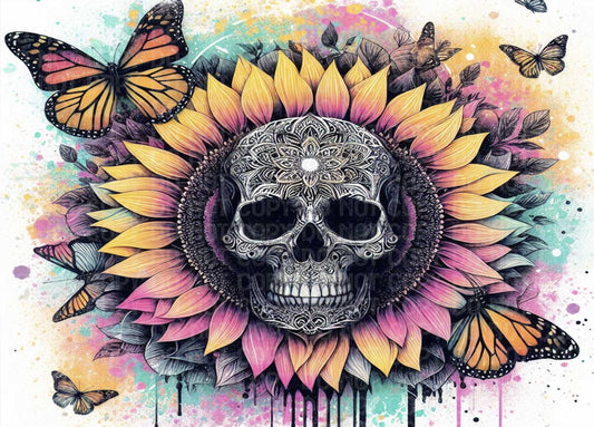 Pastel Skull Flower