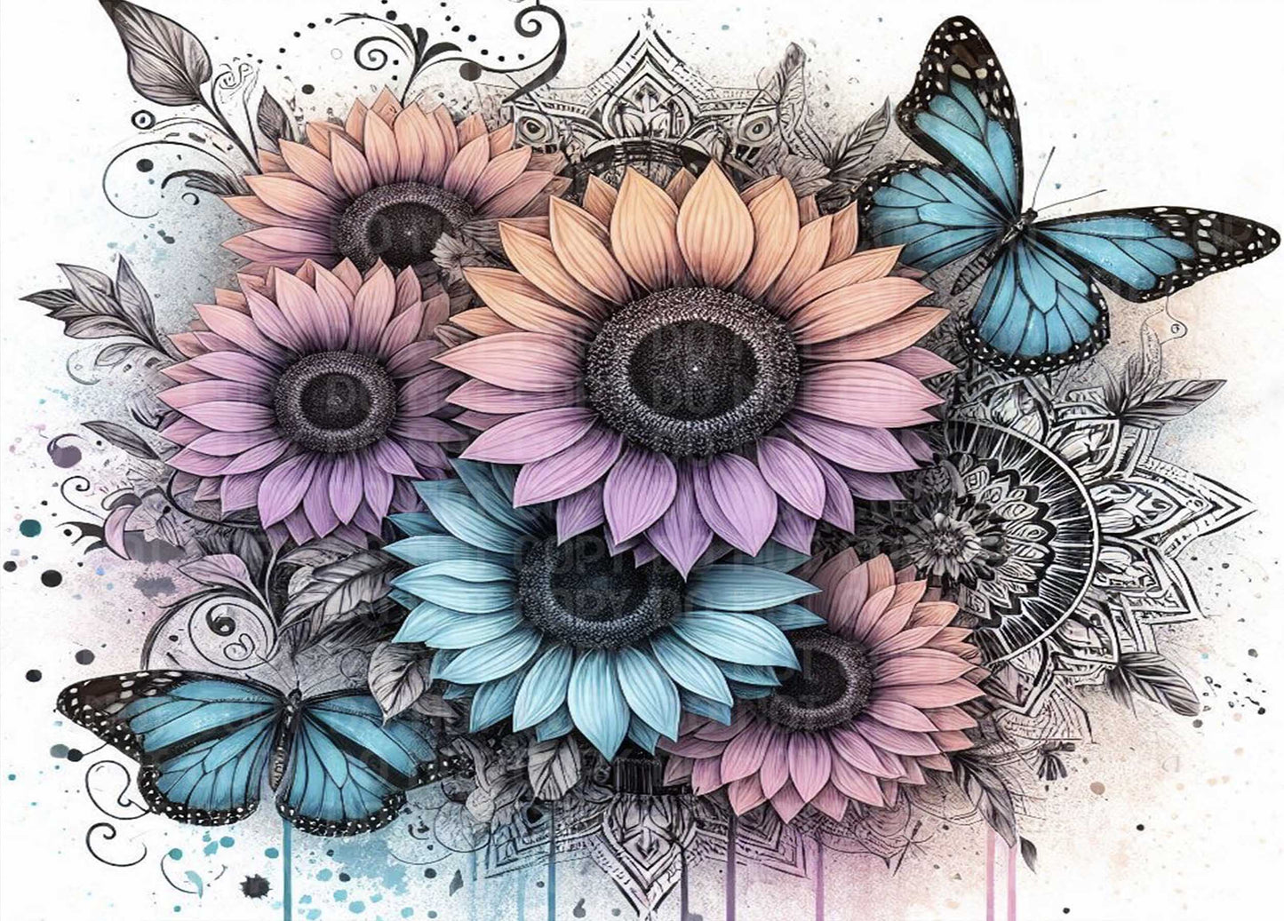 Pastel Sunflowers