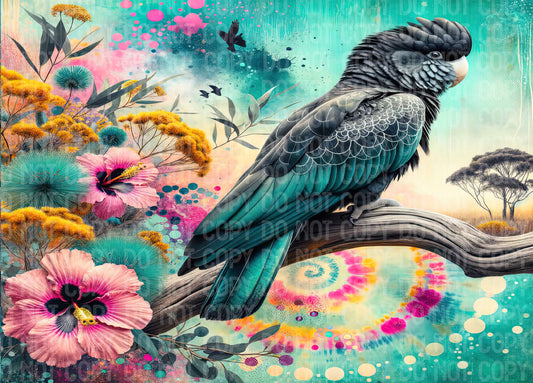 Tie Dye Black Cockatoo