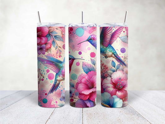 Pink and Blue Hummingbird