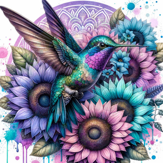 Mandala Teal Hummingbird