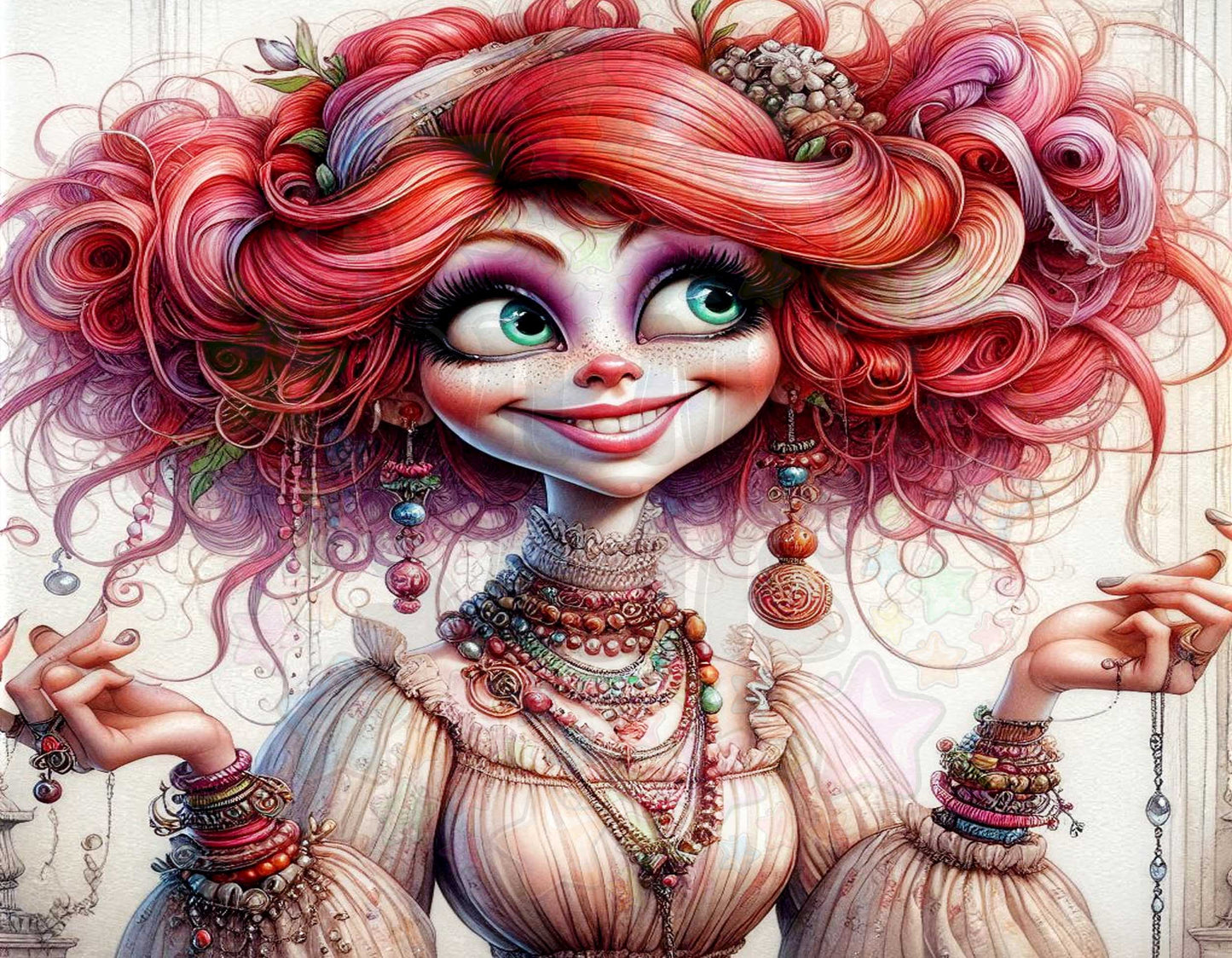 Quirky Red-Haired Lady