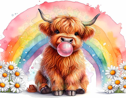 Rainbow Highland Cow