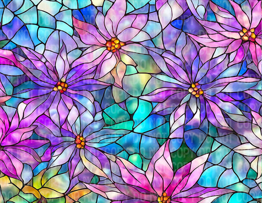 Stained Glass Large Flowers