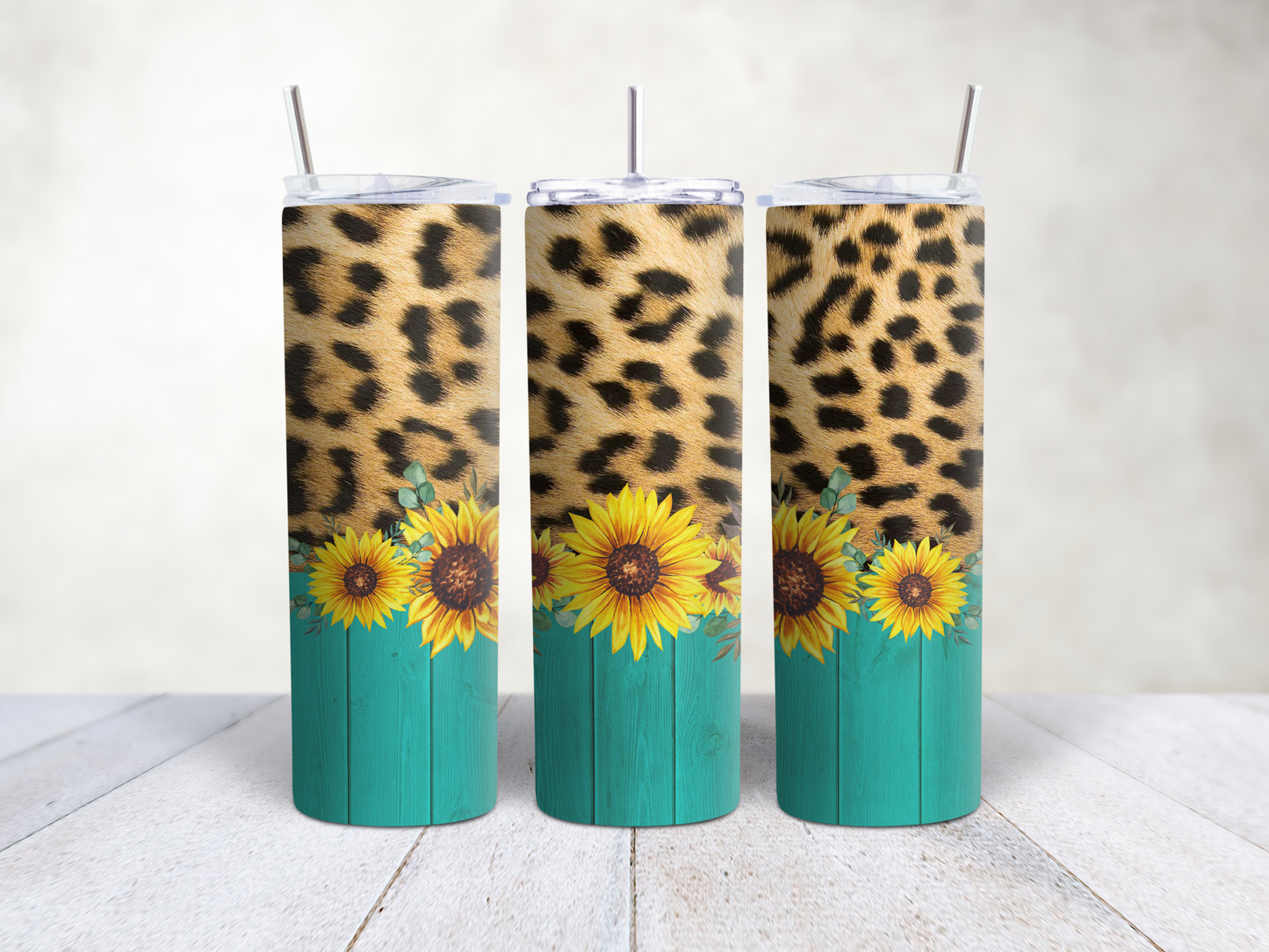 Leopard Sunflowers Wood
