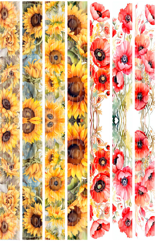 Poppies and Sunflowers