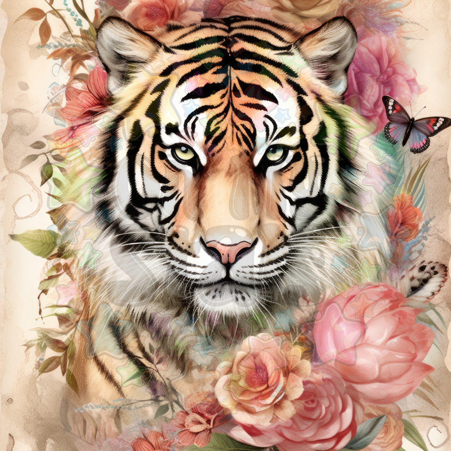 Tiger Pastel Flowers