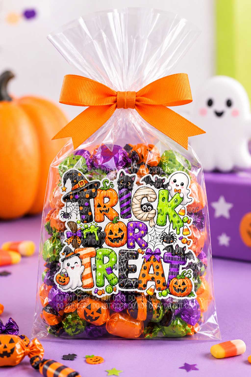 Trick or Treat Lolly Bag Label
