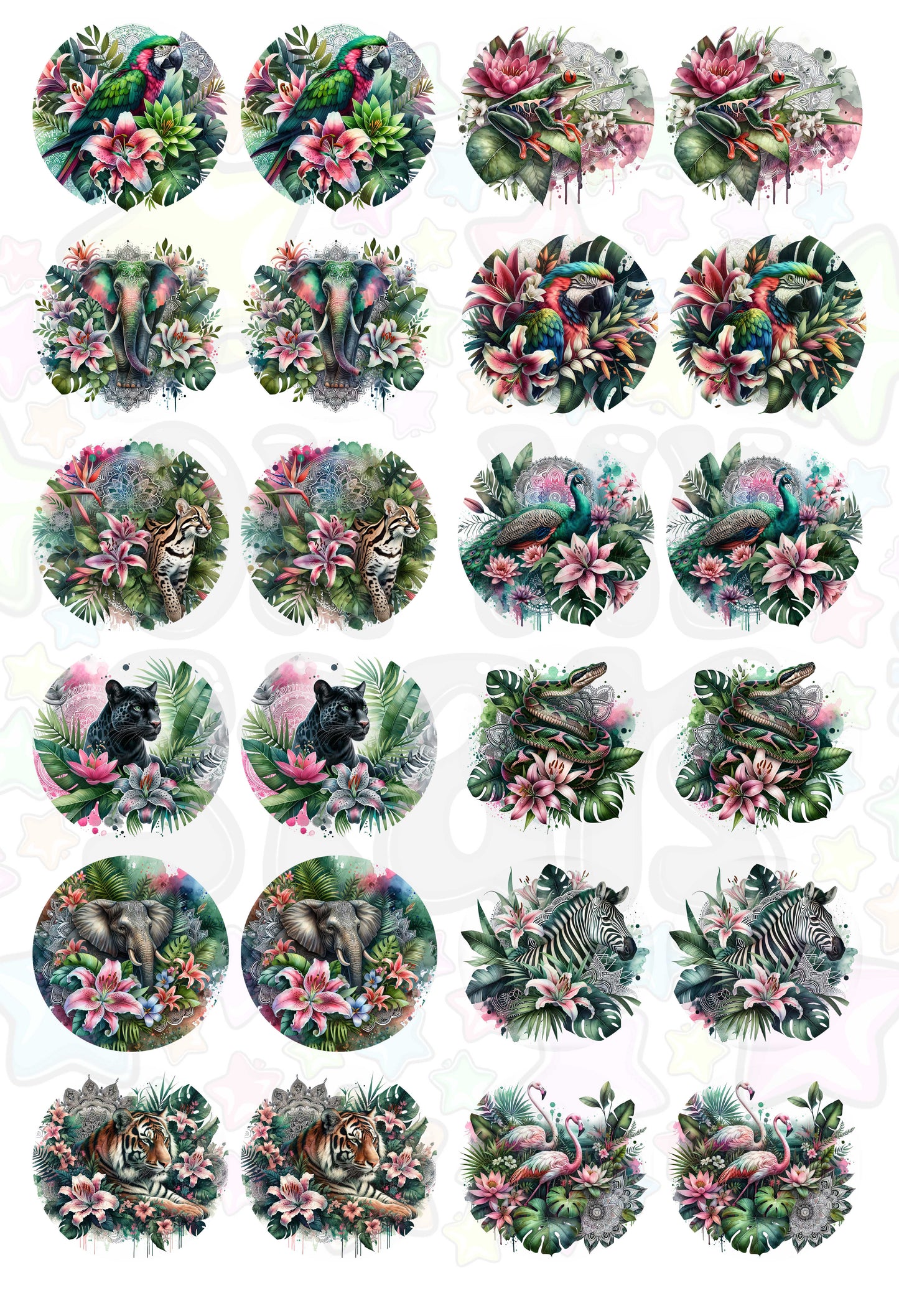 Tropical Animals Car Coaster Pack