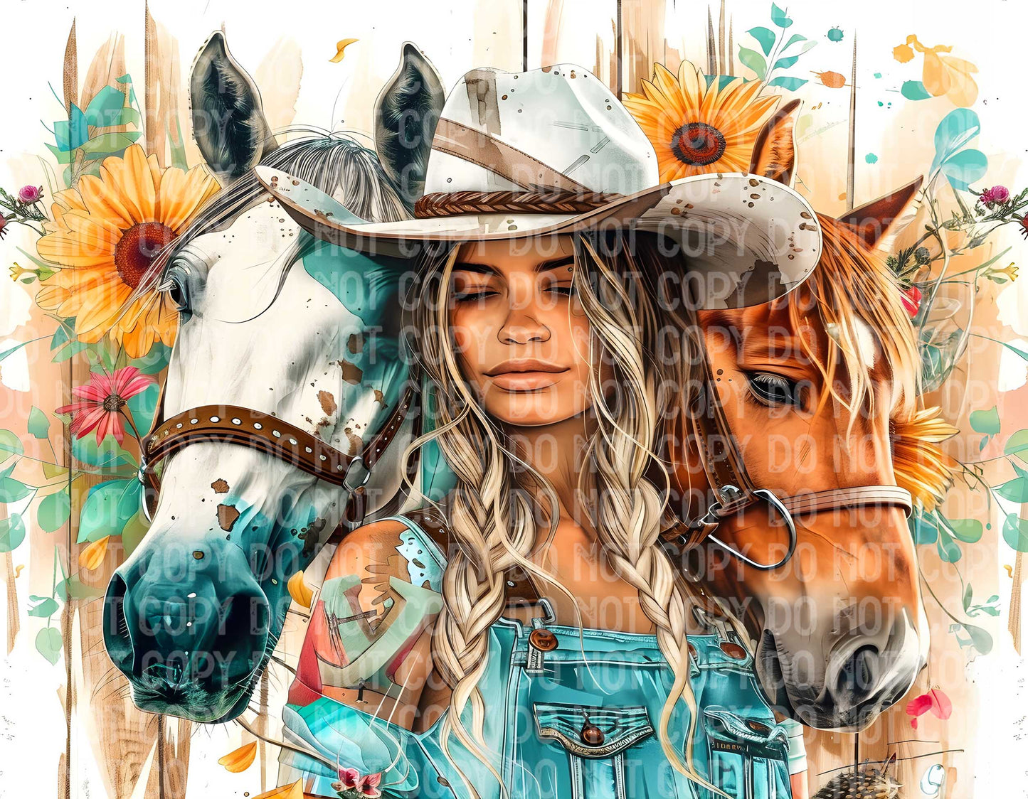 Cowgirl 2 Horses