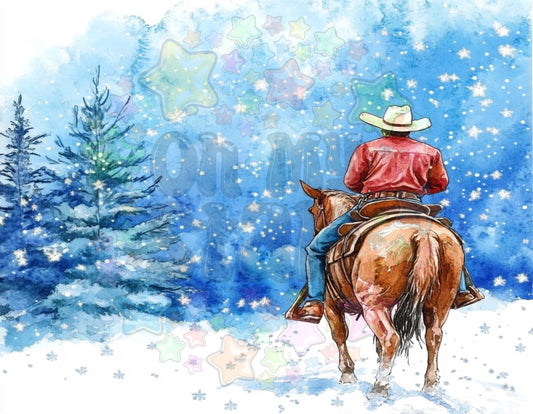Winter Cowboy Horse