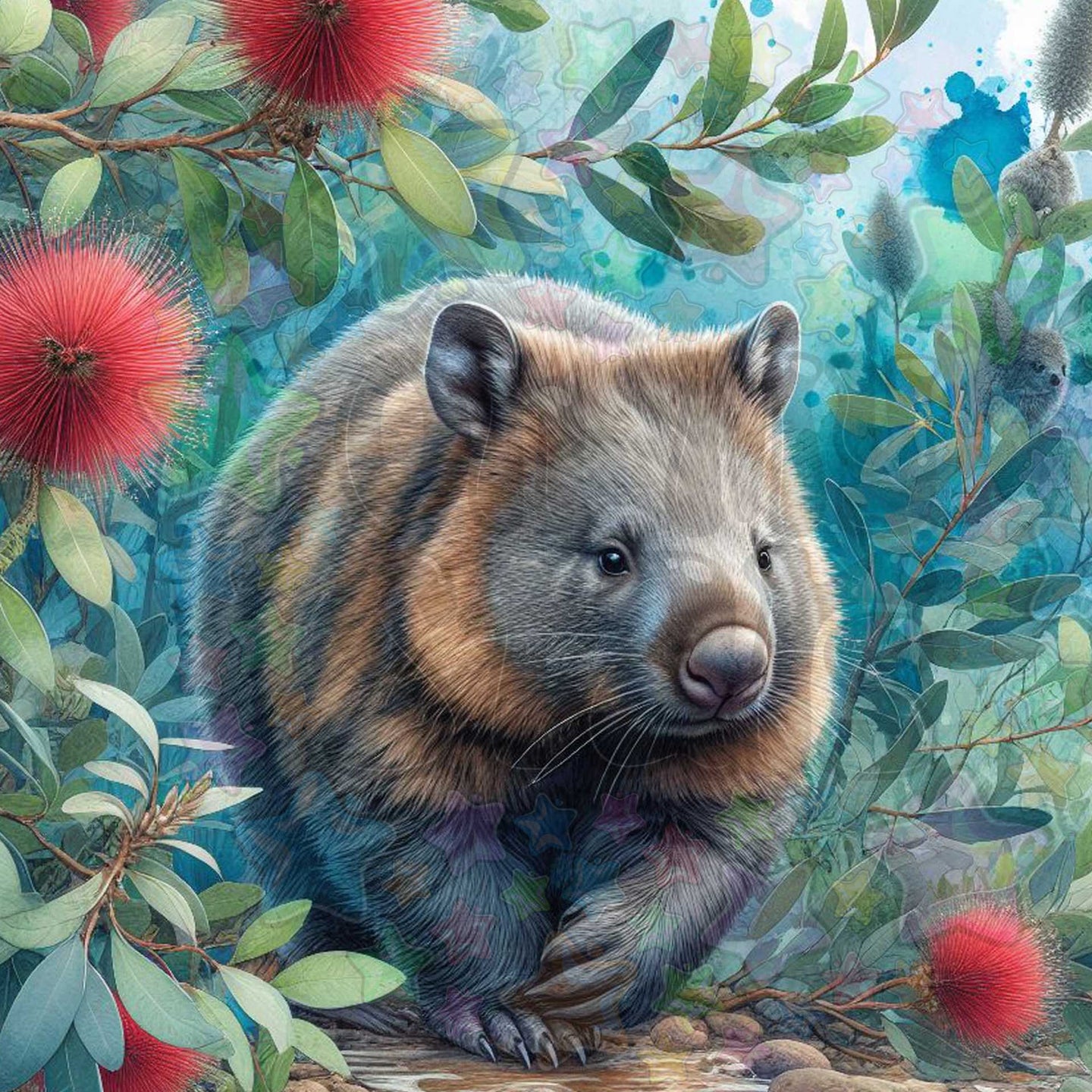 Wombat in the Bushes