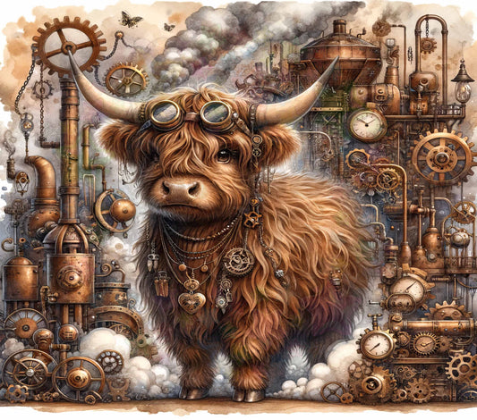 Steampunk Highland Cow