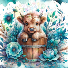 Load image into Gallery viewer, Highland Cow Blue Bucket
