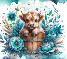 Load image into Gallery viewer, Highland Cow Blue Bucket
