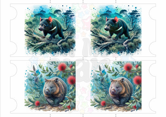 Tasmanian Devil and Wombat