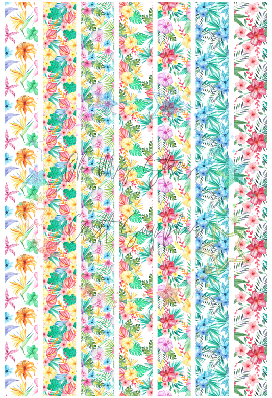 Tropical Flowers Key Fob