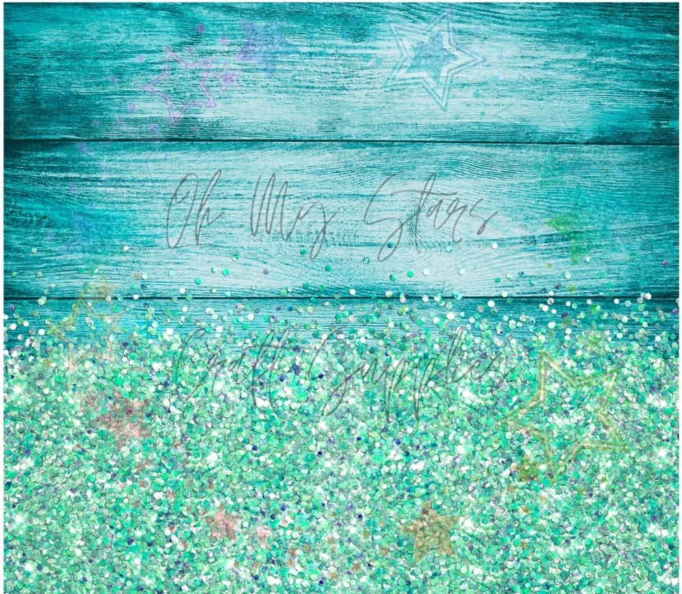 Teal Wood Sparkles