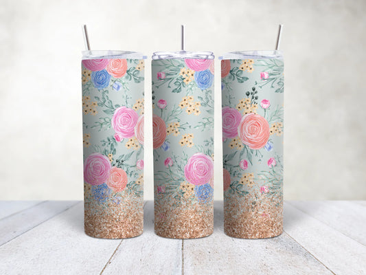 Gold Glitter Flowers